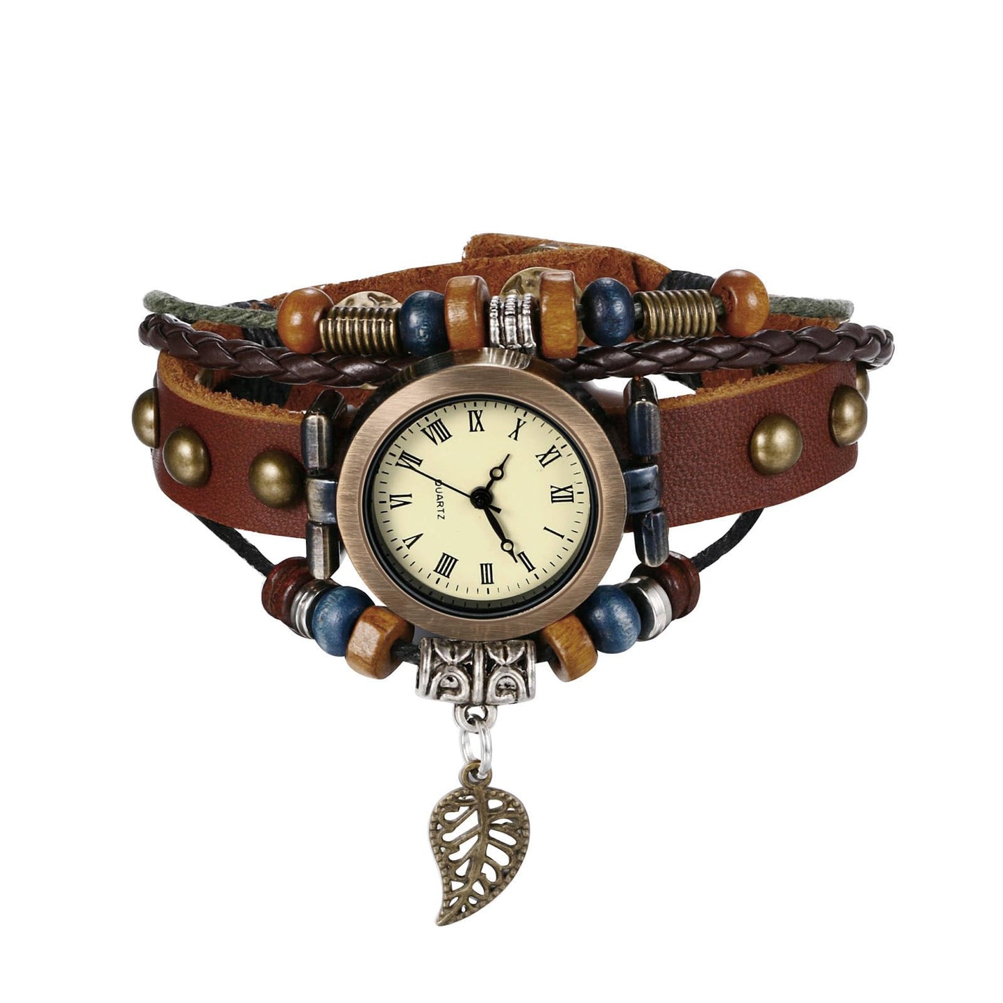 Avaner Vintage Handmade Leather Wrist Watches Multilayer Weave Strap Quartz Bracelet Wrap Watches