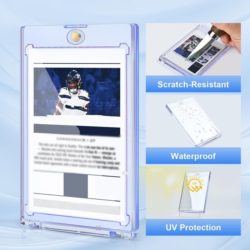 Magnetic Card Holder - 30ct One Touch Trading Card Protectors | U-V Protection Hard Plastic Display Case for Sports Cards