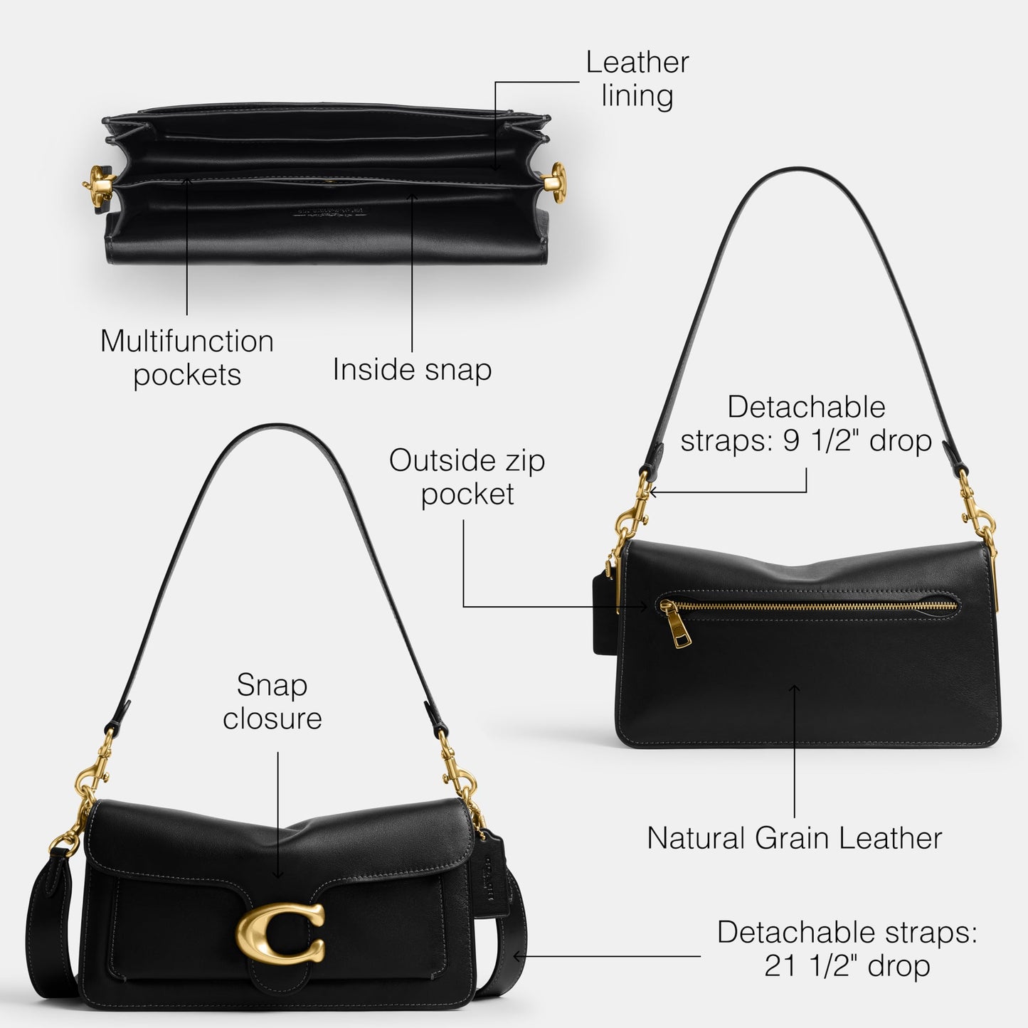 Tabby Shoulder Bag 26 in Soft Grain Leather