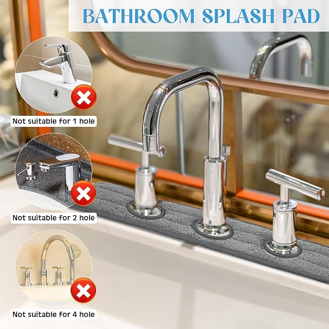 2 Pcs Faucet Mat for Kitchen Sink Splash Guard for Kitchen Sink Faucet Dish