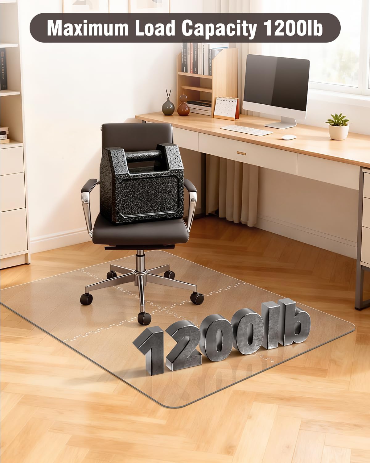 Blvornl Innovative Puzzle Chair Mat for Hardwood Floor, 36"*48" Hard Material Chair Mat, Heavy Duty Computer Chair Pad for Rolling Chairs, Desk Floor Rug for Office and Home