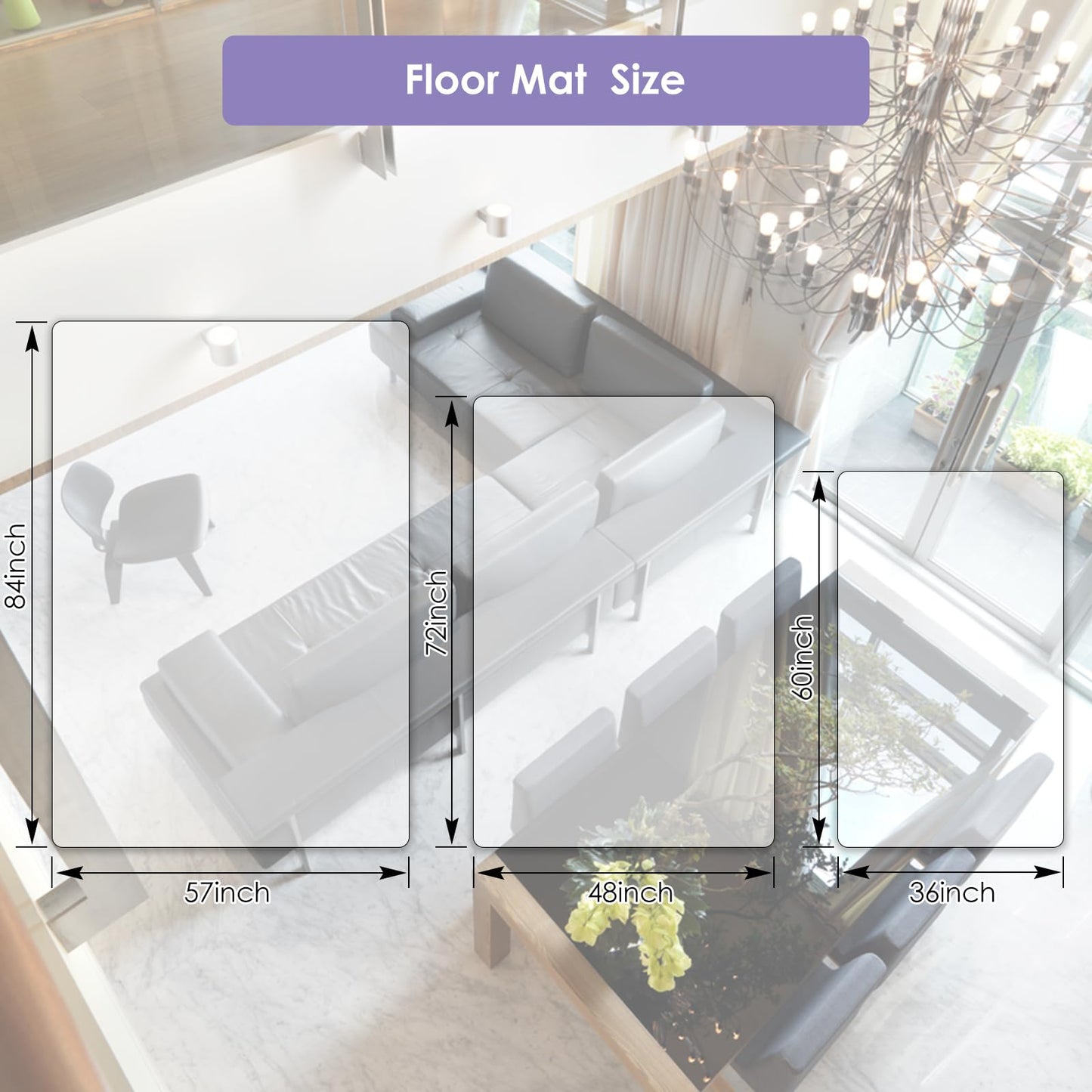 Vicwe Area Mat for Hard Floor, 4'×6' Clear Area Rug for Home, PVC Non-Slip Floor Protector for Dining Room, Large Anti-Scratch Floor Mats for Laundry Room, Kitchen, Bedroom