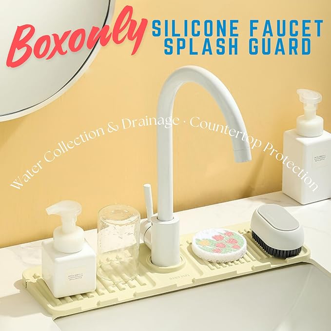 Silicone Sink Splash Guard, Non-Slip Faucet Mat
