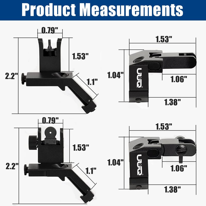 UUQ 45 Degree Offset Fiber Optic Iron Sights,Flip Up Front Rear Sites with Red&Green Dot,BUIS Backup Sight Set， Tool-Free Adjustable Front Sight Rapid Transition,Fits Picatinny and Weaver Rails