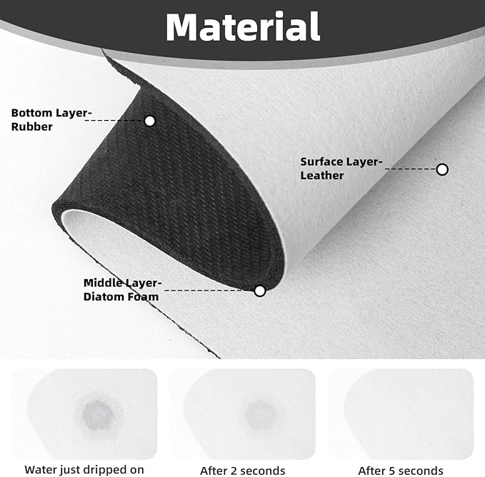 Faucet Draining Mat For Kitchen Sink, Mushrooms Ferns Wildflowers Diatom Mud