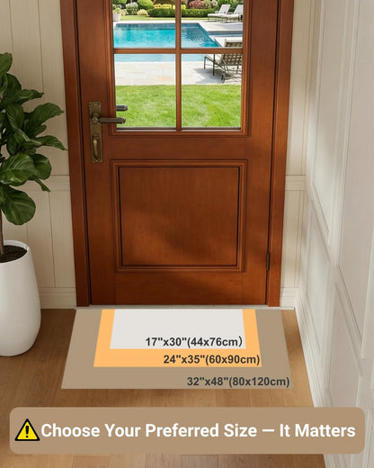 HearthCraft Ultra Thin Front Door Mat, 24x36 Rug for Entryway Indoor, Non-Slip Low Profile Doormat with Rubber Backing, Durable Waterproof for Home, Patio, Porch, Beige