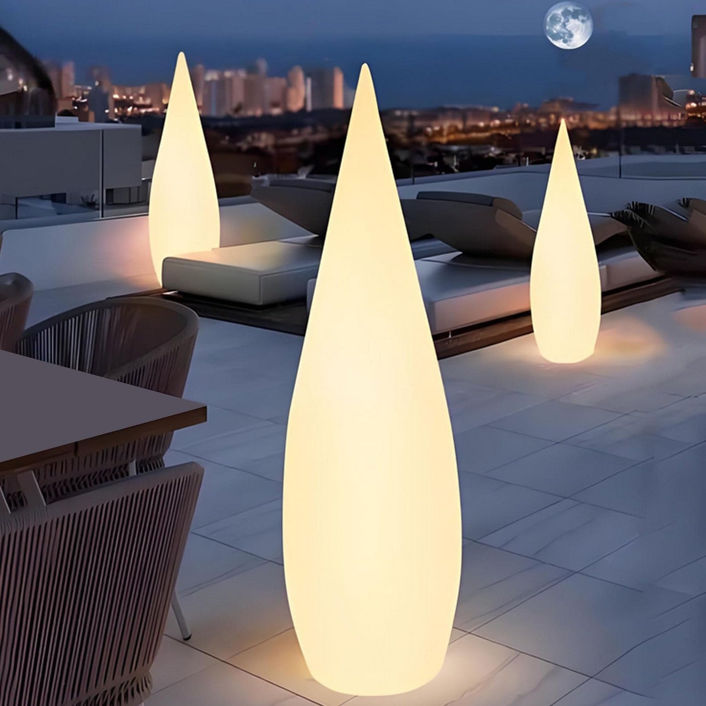 JHOTEC Outdoor Water Drop Lights, Waterproof Lawn Light, Courtyard Garden Terrace Atmosphere Lights, Landscape Courtyard Decorations Floor Lamps, Path Light, Modern Holiday Lamps