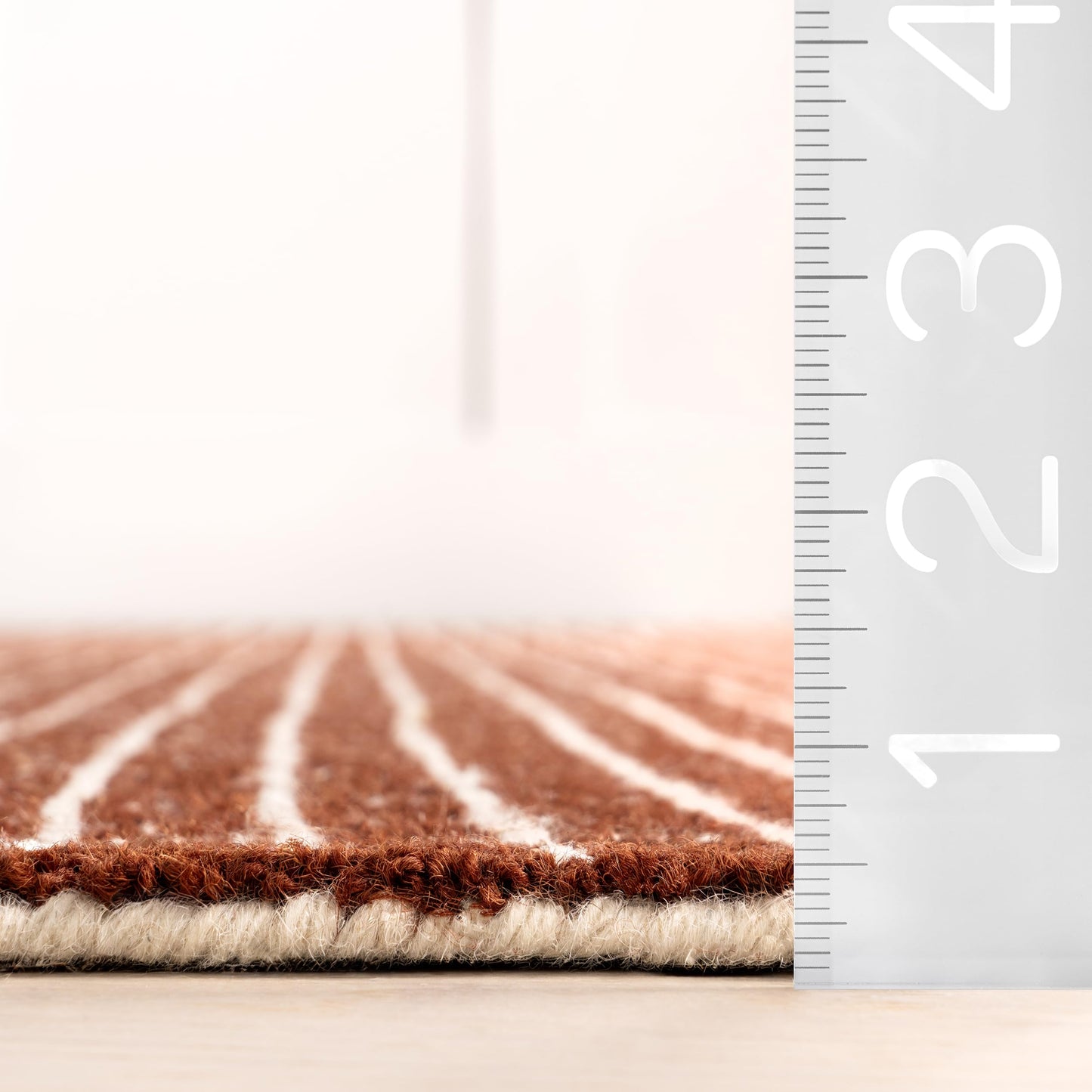 Rugs USA Melrose Chestnut/Ivory, 3' x 5', Handmade, Checked, Wool, Soft and Cozy, High Traffic, Stain Resistant, Easy Clean, Durable Area Rug for Bedroom, Living Room, Dining, Den, Entryway