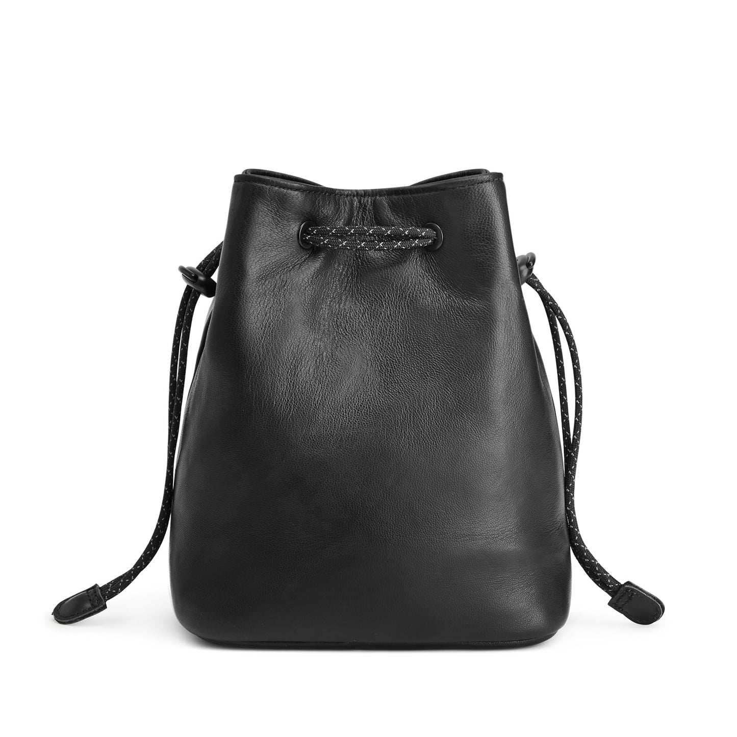 S-ZONE Genuine Leather Camera Bag Soft Camera Pouch DSLR Camera Case Handbag Drawstring Compatible with Mirrorless Cameras Canon Nikon Sony