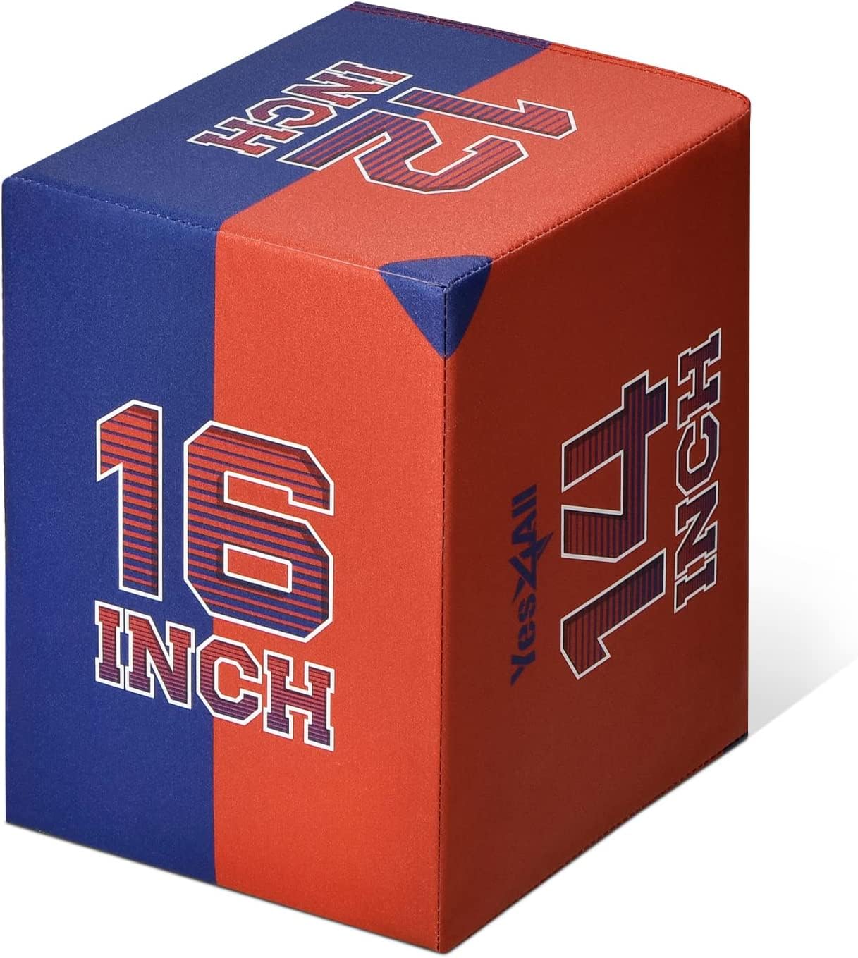 Yes4All 3-in-1 Soft-Padded Plyo Box With Wooden Core, Non-Slip Multi-Use Cushioned Plyometric Jump Box with Vinyl Cover for Jumping, Conditioning, Strength Training,16" x 14" x 12"