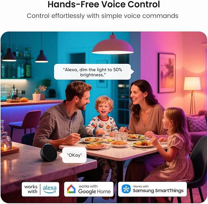 TREATLIFE Smart Light Bulbs, UL Certified WiFi Bluetooth Color Changing Light Bulb, A19 LED Smart Bulb Works with Alexa & Google Home, 60W Equivalent 800 Lumen, for Smart Home Lighting
