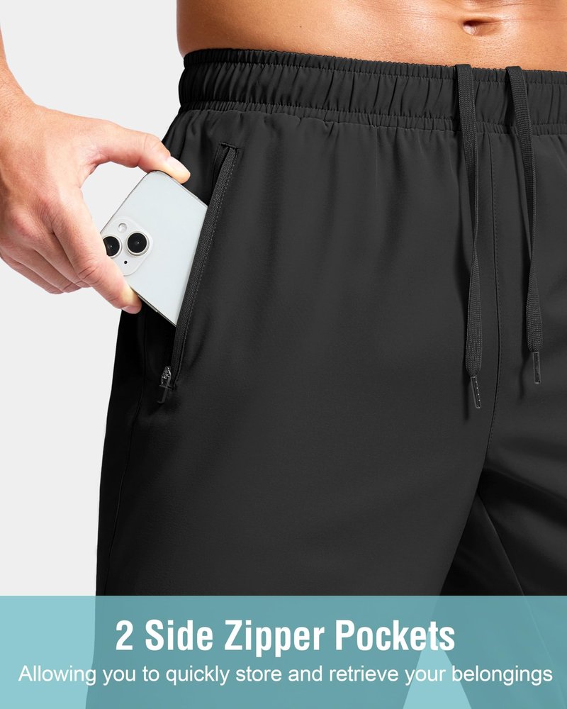 G Gradual Men's Athletic Running Shorts with Zipper Pockets Quick Dry 7"/ 5"/ 9" Workout Gym Shorts for Basketball Hiking(Mint Moment,7XXL)