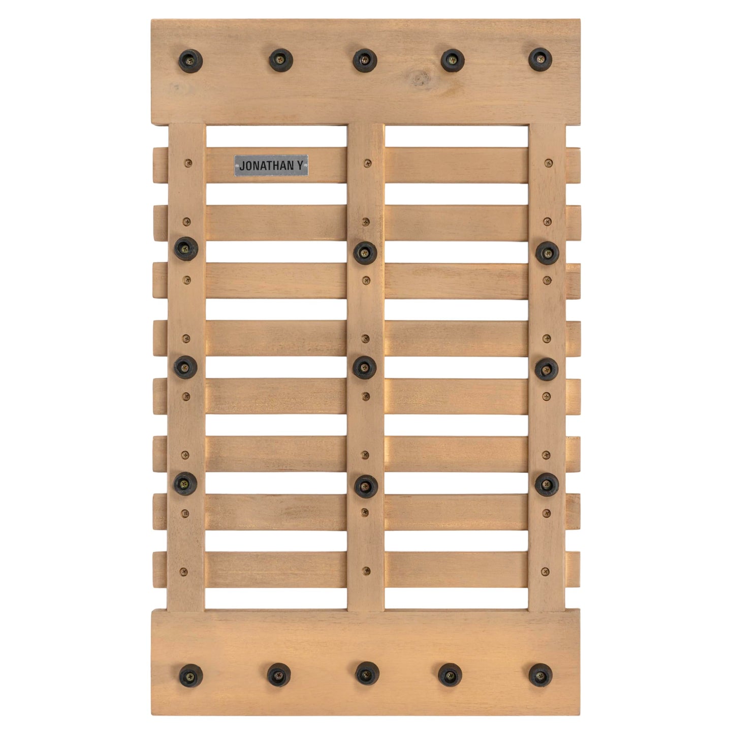 JONATHAN Y Acacia Wood Slat Indoor/Outdoor Bath Mat Light Teak 16"X26", Paige Modern Classic for Shower Mat for Bathroom Bathtub, Door, Spa, Sauna or Garden MAT1000T