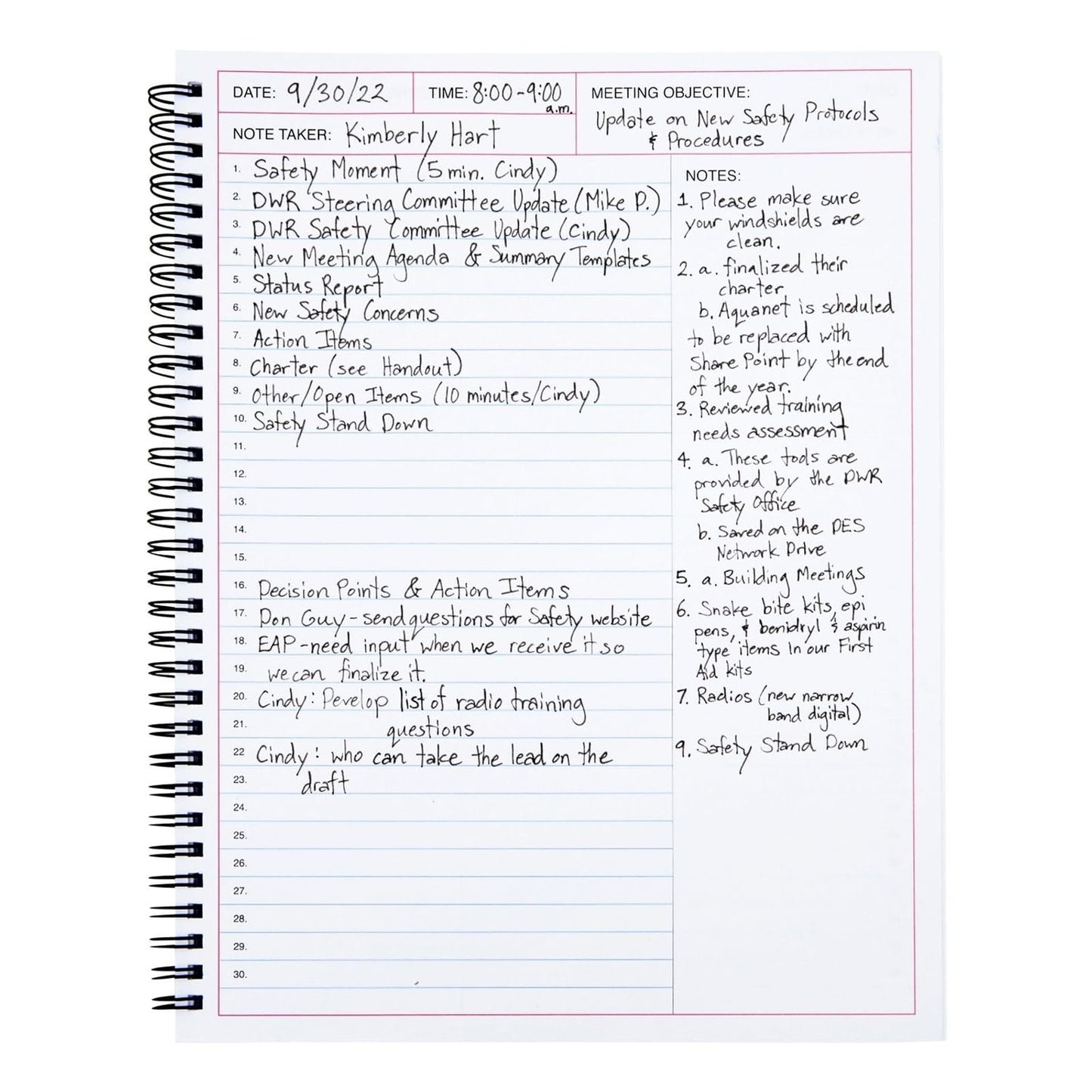 Juvale Meeting Notebook for Work - Spiral-Bound Planner Notebook for Work Planner & Office Supplies - Agenda & To Do List Notepad - 11 x 8.5 In, White, Pack of 2