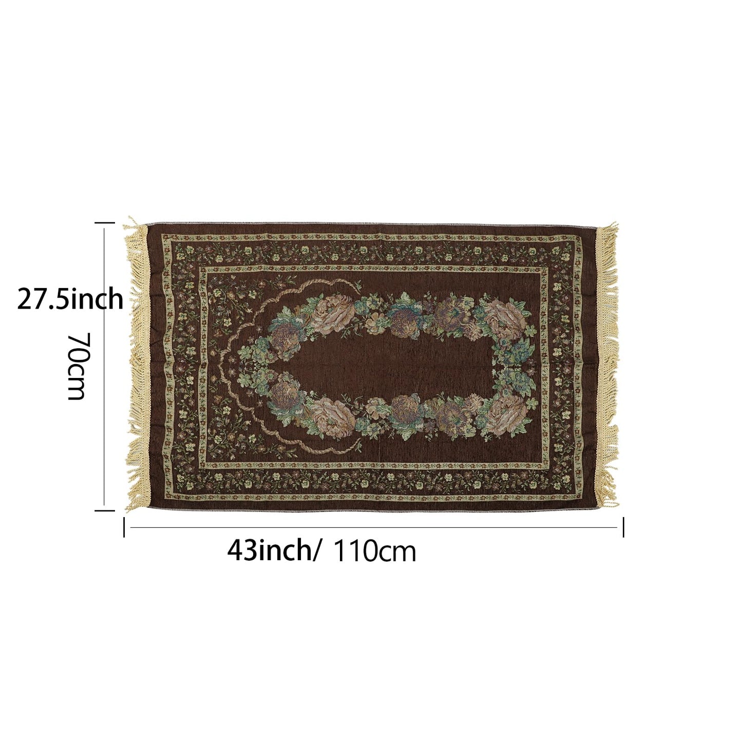 haozaikeji Muslim Prayer Rug Islamic Muslim Prayer Mat Floral Eid Ramadan Rug Namaz Seccade Arabic Turkish Sofa Table Rug Portable Meditation Rug Soft Embroidered Blanket with Tassel