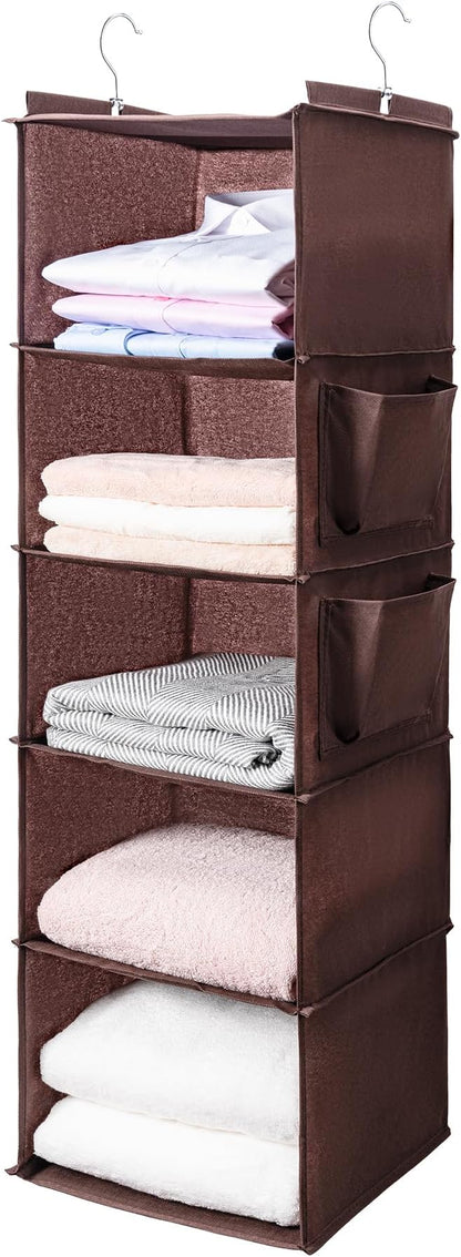 BOOMIBOO Hanging Closet Organize and Shelves，5-Hanging Shelf