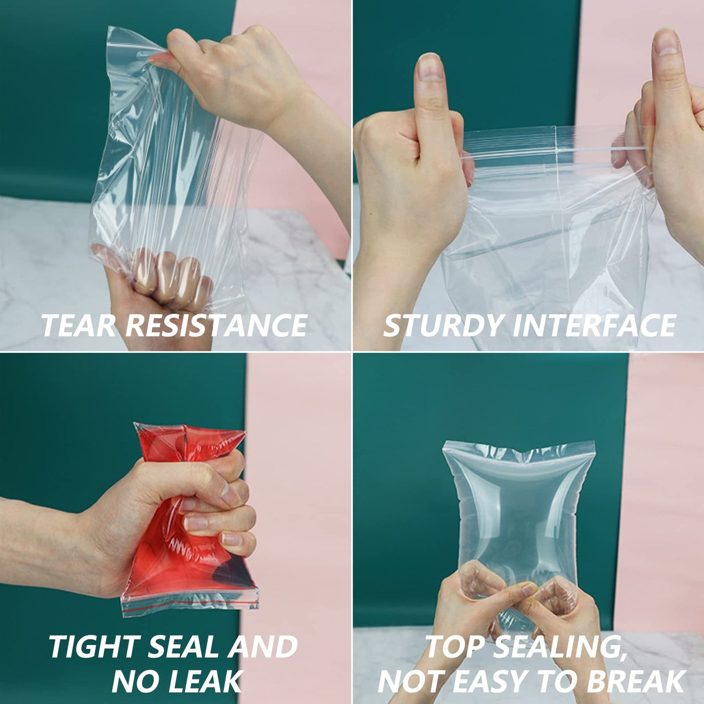 WEPOLY - 12" x 15"(100 Count) Zip Plastic Poly Bags - 2 Mil Clear Reclosable Zipper Bags for Prints, Photos, Documents, Clothing, T-Shirt, Storage