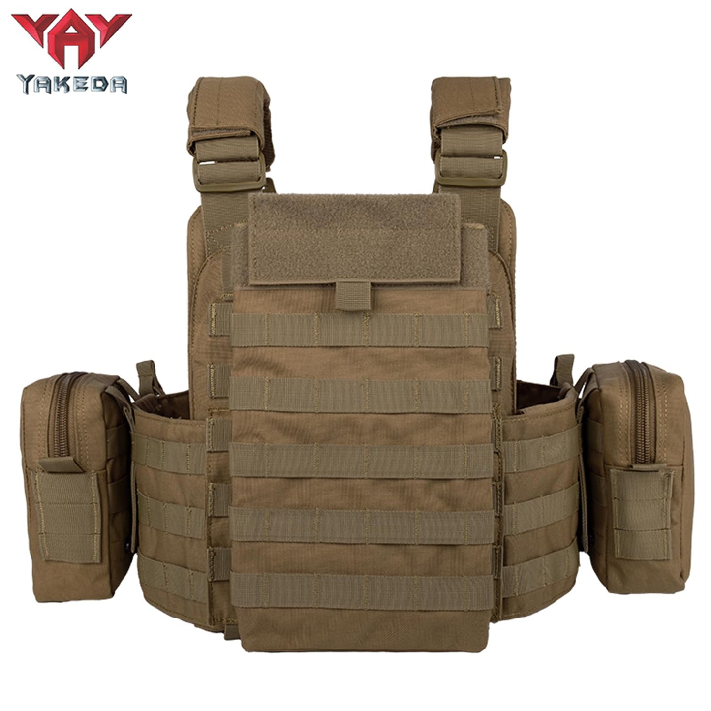 vAv YAKEDA Tactical Outdoor Vest Quick Release Adjustable Hunting Vest with PALS Molle System (US, Alpha, One Size, Regular, Regular, Mud Color)
