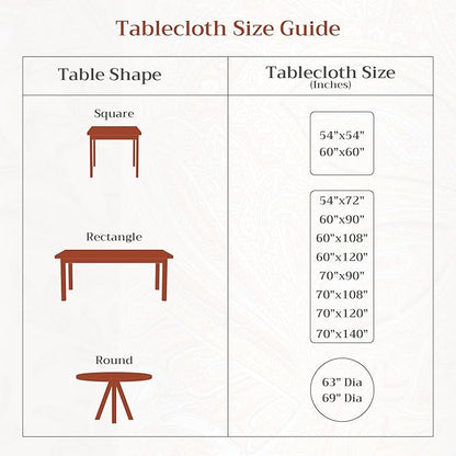 Maison d' Hermine Table Cloth Rectangle Table 100% Cotton 70 x 140 Inches Fall Tablecloth Reusable Everyday Use for Thanksgiving Christmas Decorations Dining Farmhouse Party (Ispahan)