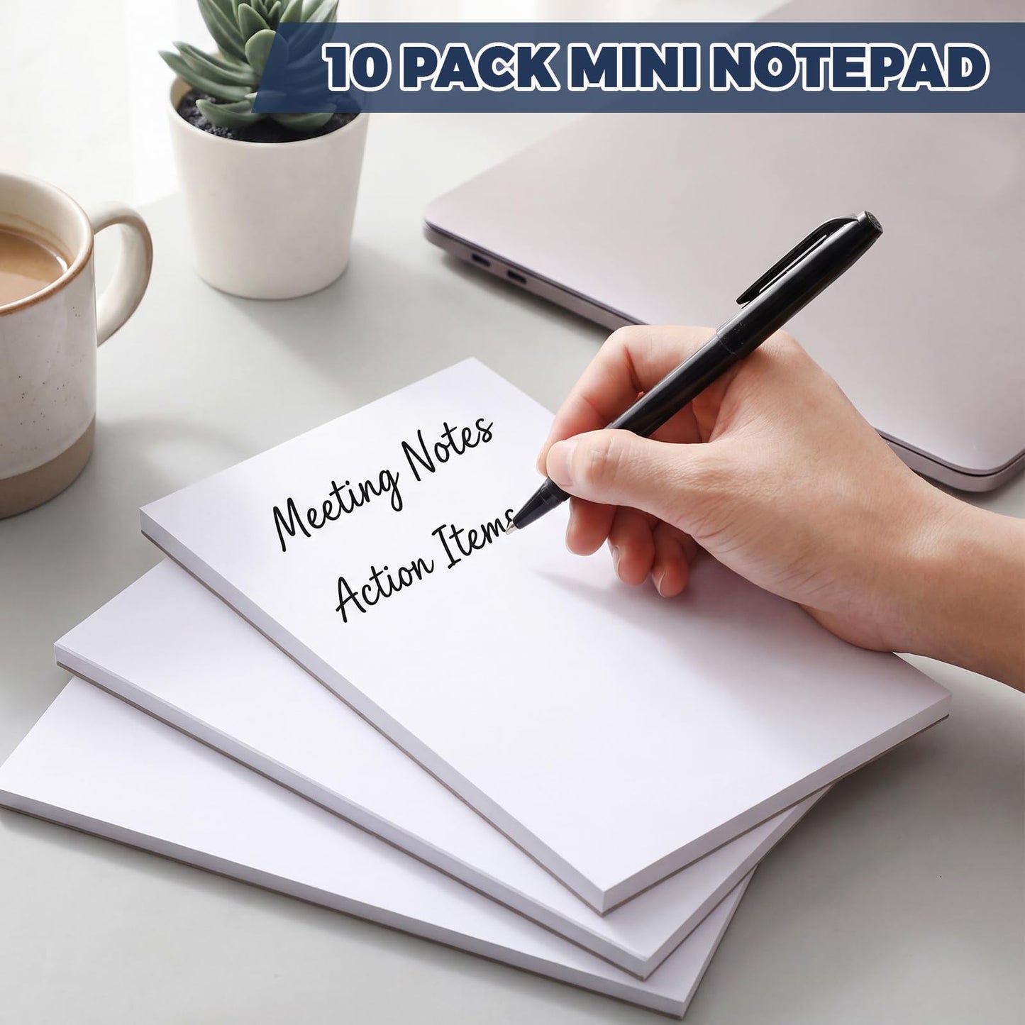 Thboxes 10 Pack Note Pads, 4"x 6" Writing Pads Scratch Pad 50 Sheets per Pad Small Memo Pad Server Notepad Blank Notepads for Office School Home To Do Lists Grocery List