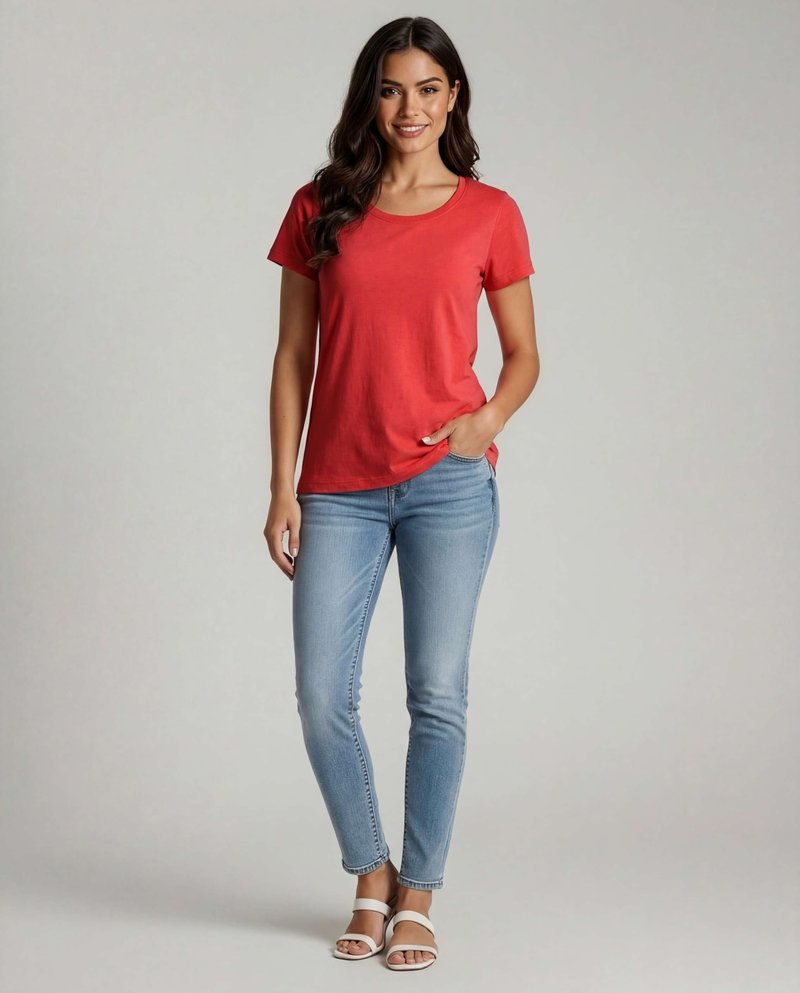 Real Essentials 4 Pack: Women's Cotton Short Sleeve T-Shirt - Casual Scoop Crew Neck Tops Tee (Available in Plus Size) - Set 6,XL