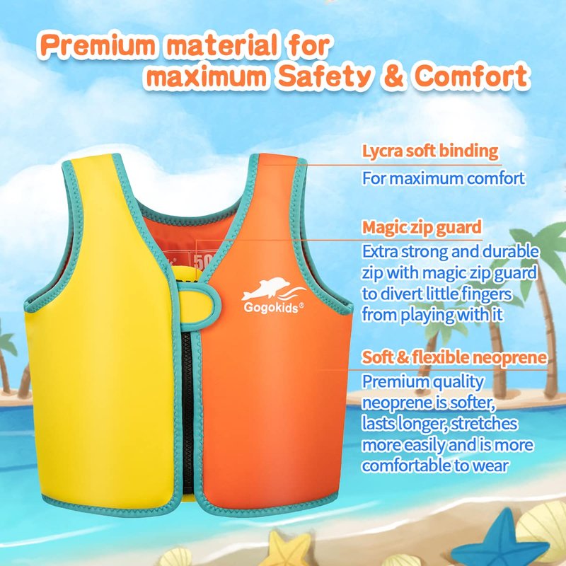 Vine Kids Swim Vest Toddler Learn to Swim Floatation Jackets Training Vest for Boys Girls (2-3 Years)