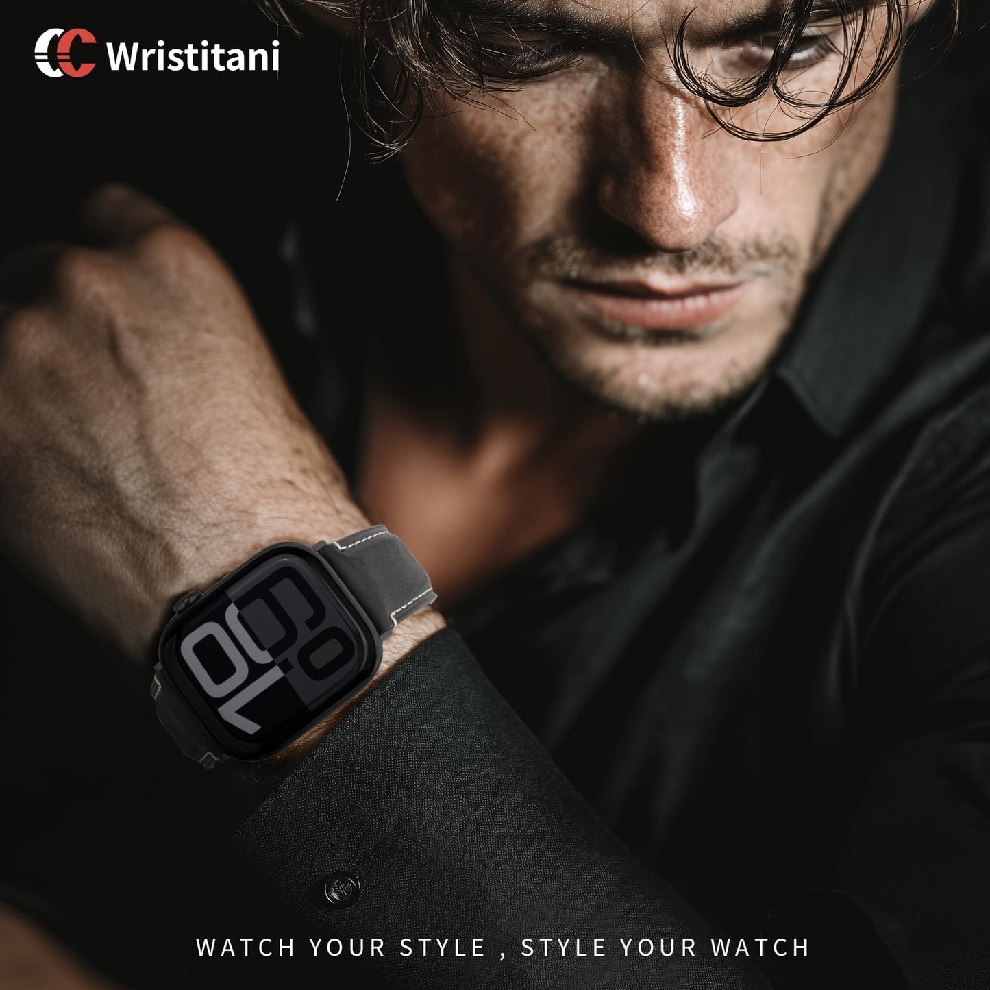 Wristitani 3 Pack Leather Bands Compatible With Apple Watch Bands 44mm 45mm 46mm 49mm 40mm 41mm 42mm for Men,Genuine Leather Replacement Straps for iWatch Ultra3/2/1 SE3/2/1 Series 11/10/9/8/7/6/5/4