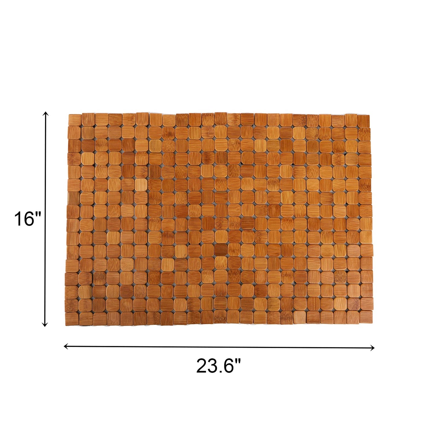 Dicunoy Bamboo Bath Mat, Bathroom Shower Rug, Wooden Toilet Doormats for Shower Doorsteps, Sauna, Tub (23.6" L x 16" W)