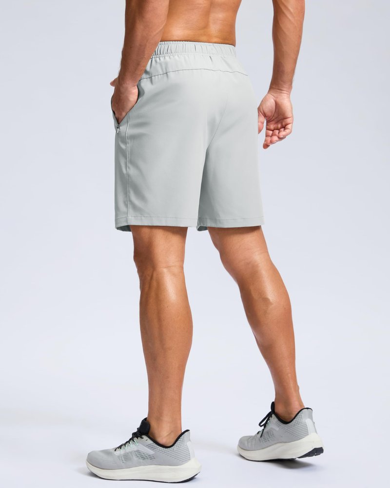 G Gradual Men's Athletic Running Shorts with Zipper Pockets Quick Dry 7"/ 5"/ 9" Workout Gym Shorts for Basketball Hiking(Platinum Grey,7S)