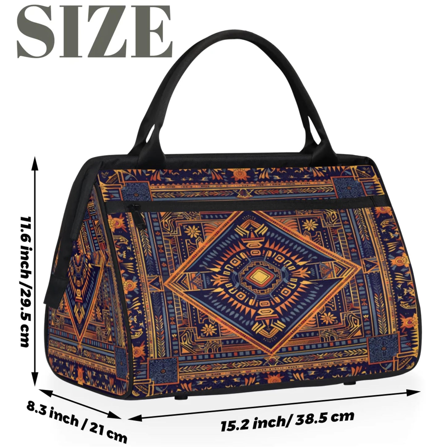 Carpet Flower Pattern Gym Bag for Women Men Travel Sports Duffel Bag with Trolley Sleeve Waterproof Sport Weekender Overnight Bags Carry On Tote Bags for Travel Gym Sport-17