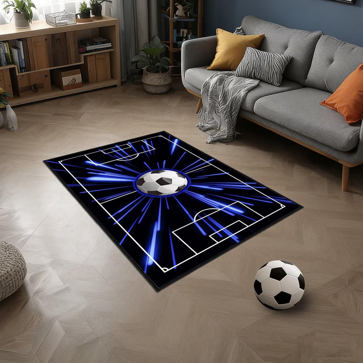 Soccer Rug for Boys Bedroom,Sport Area Rug for Entryway 2x3 Washable Rugs Sports Throw Rug Ultra Thin Entry Rugs Non-Slip Entrance Indoor Mat Floor Carpet for Front Door,Bedside,Bathroom,Game Room