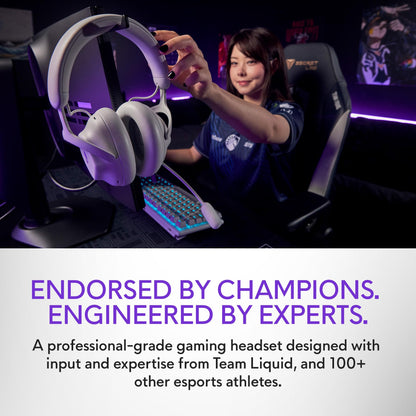 Alienware Pro Wireless Gaming Headset - Wired/Wireless, Bluetooth 5.3, 15 Minute Fast Charging, Audio Output 20 Hz, Battery Talk Time (ANC on) Up to 24 Hrs (Bluetooth), Lunar Light