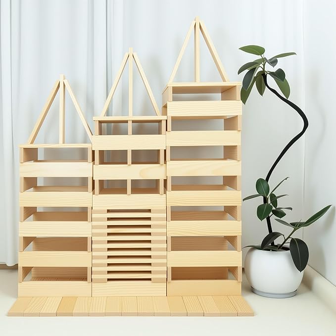 GIANT Wooden Building Blocks for Kids&amp Classrooms - 32Pcs Extra Large Pine Construction Planks 19.7 in Big Building Blocks Set for Outdoor &amp Indoor STEM Play Jumbo Preschool Educational Toy