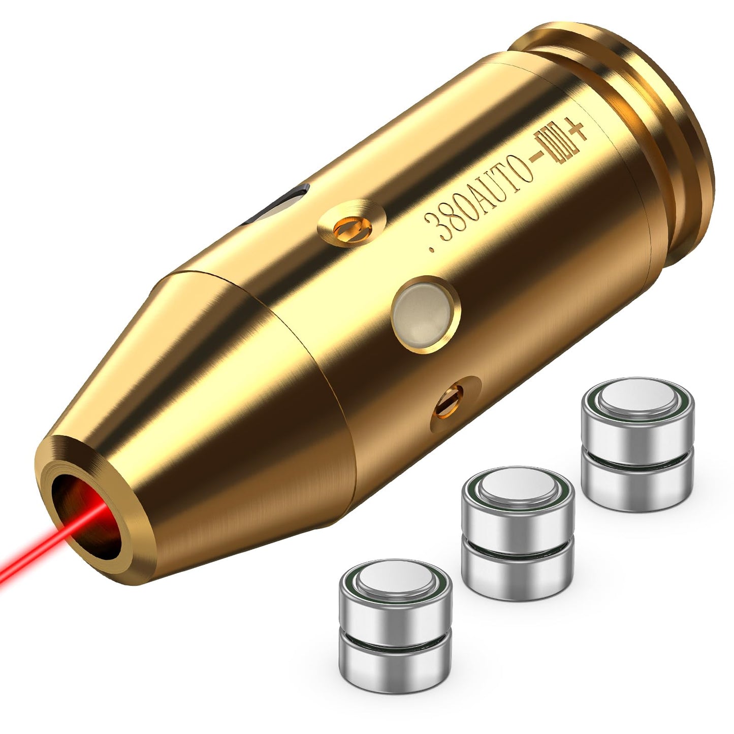 MidTen Red Laser Bore Sight 380AUTO Boresighter Red Laser Bore Sighter with 3 Sets of Batteries