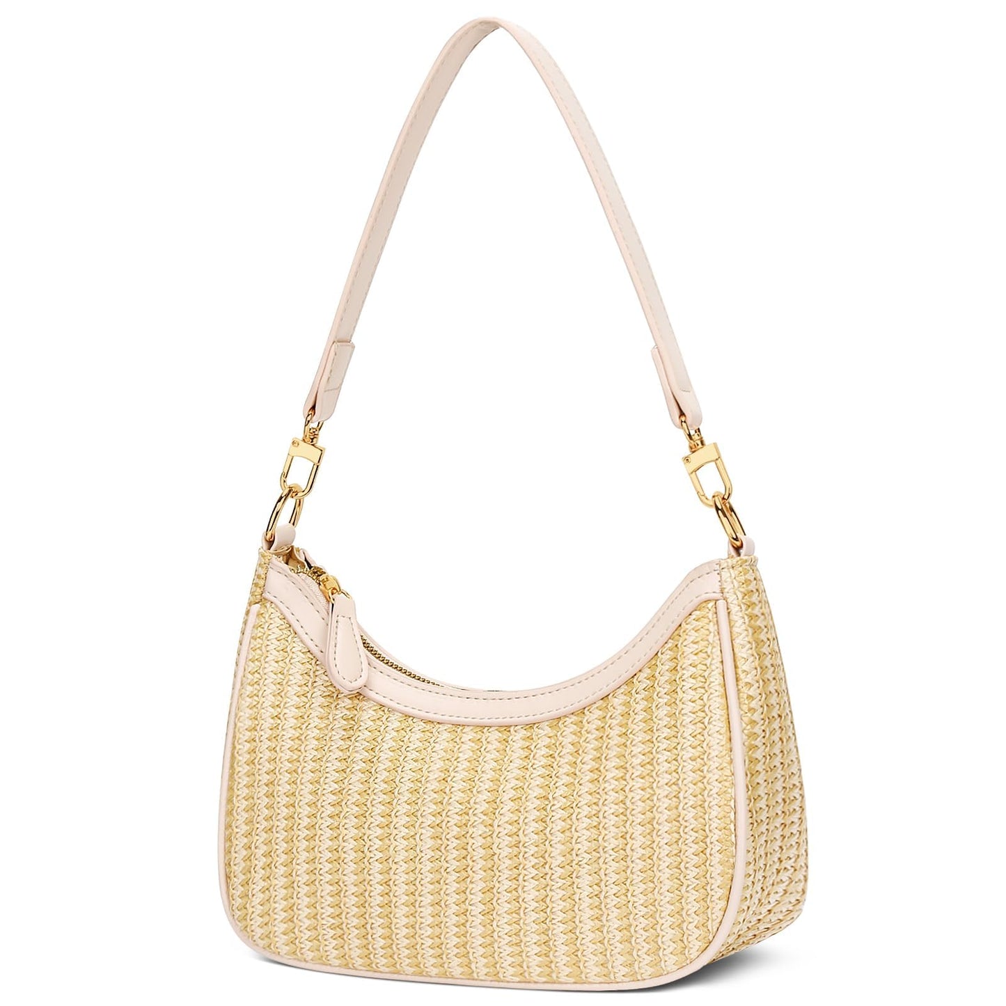 KKXIU Summer Straw Beach Woven Shoulder Bag Vacation Clutch Purses for Women Hobo Tote Handbags (Beige1)