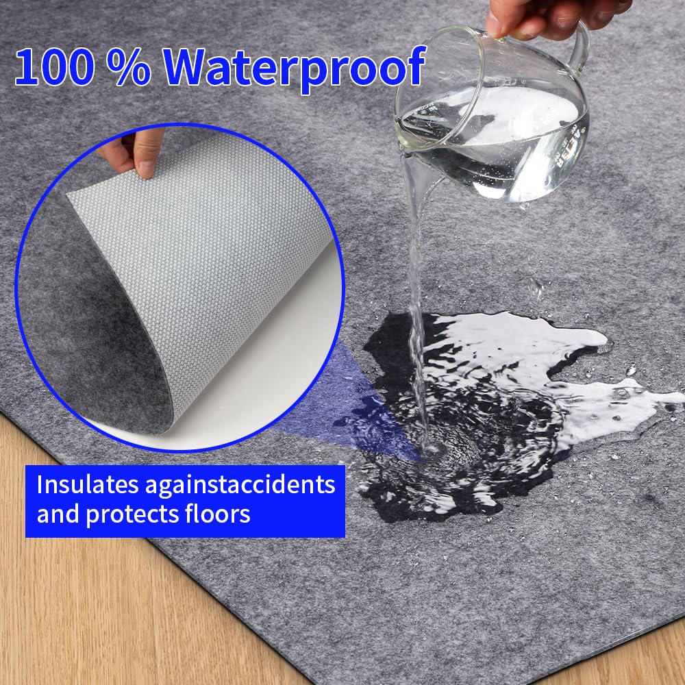 Waterproof Non-Slip Rug Pad 5x7 for Large Area Rugs Durable Felt Floor Protection pad for All Floors, Suitable for Cutting. Rug Pads Keep Rugs in Place and Provide Cushioning