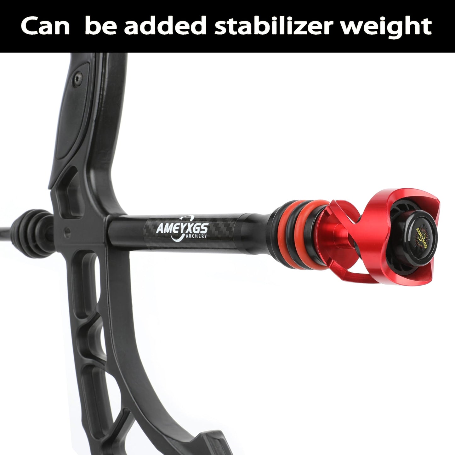 AMEYXGS 6/8/10/12 Inch Archery Bow Stabilizer Carbon Fiber Balance Bar Rod Side Rod Stabilizer Dampen Weight for Compound Bow Recurve Bow Accessory (Green, 6 Inch)