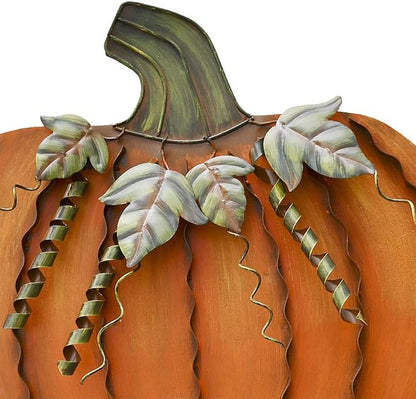 Metal Pumpkin Stakes Yard Signs Fall Decor Decorative Garden Stake Lawn Pumpkins Ornaments Outdoor Autumn Decoration for Harvest Halloween Thanksgiving (26" H Orange)