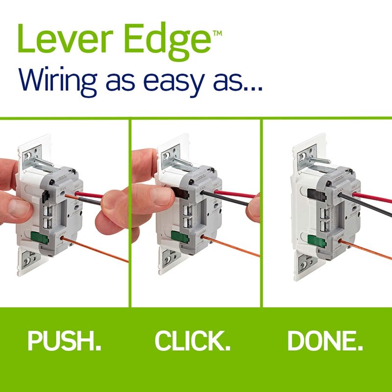 Leviton Lever Edge Rocker Slide Dimmer Switch for LED/Incandescent Bulbs, 150 Watt, Single Pole or 3-Way, ESL01-1LW, White