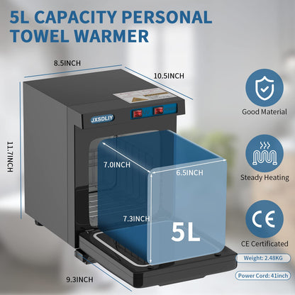 Small Hot Towel Warmer for Spa Home Salon Esthetician 2-in-1 5L Mini Personal Hot Towel Cabinet Towel Warmers Spa, Fast Heating Towel Heater Towel Steamer for Facials…