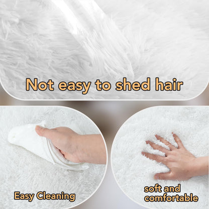 10x12 Rugs for Living Room White : Shag Area Rugs 10x12 for Living Room- Large Shag Rugs- Shaggy Big Mordern Indoor Carpets for Bedroom, (White, 10x12)