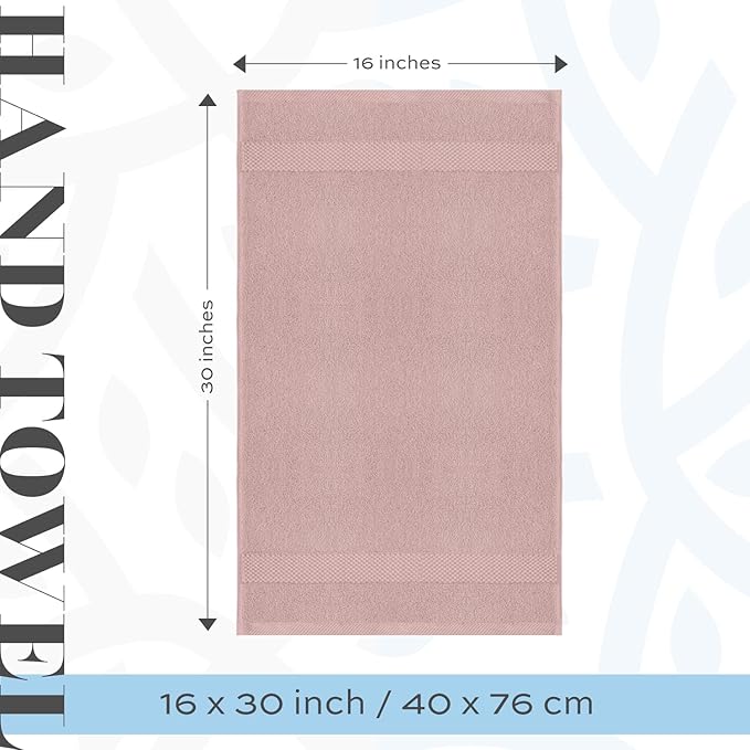 White Classic Luxury Pink Hand Towels