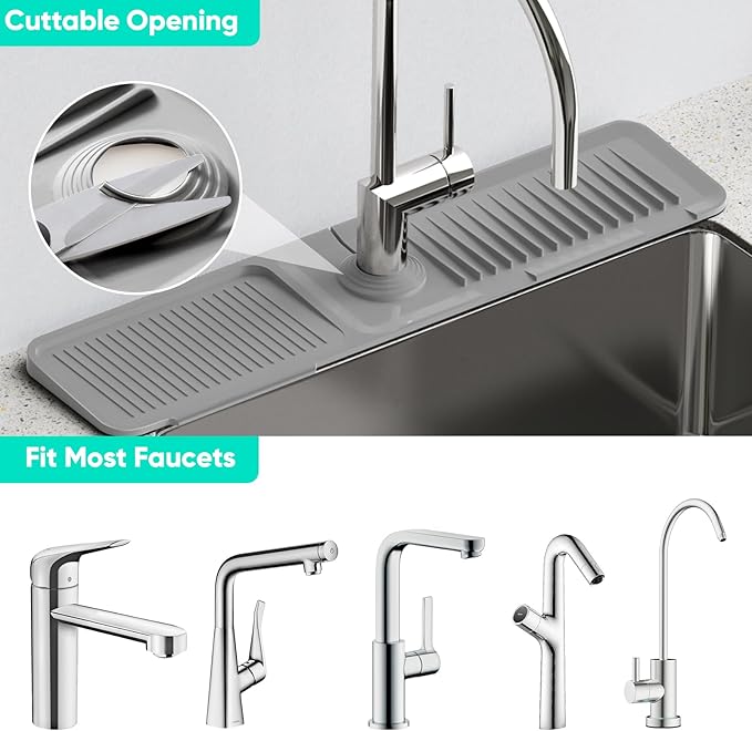 24 Inch Longer Faucet Mat for Kitchen SinkBathroom Kitchen Sink Splash Guard