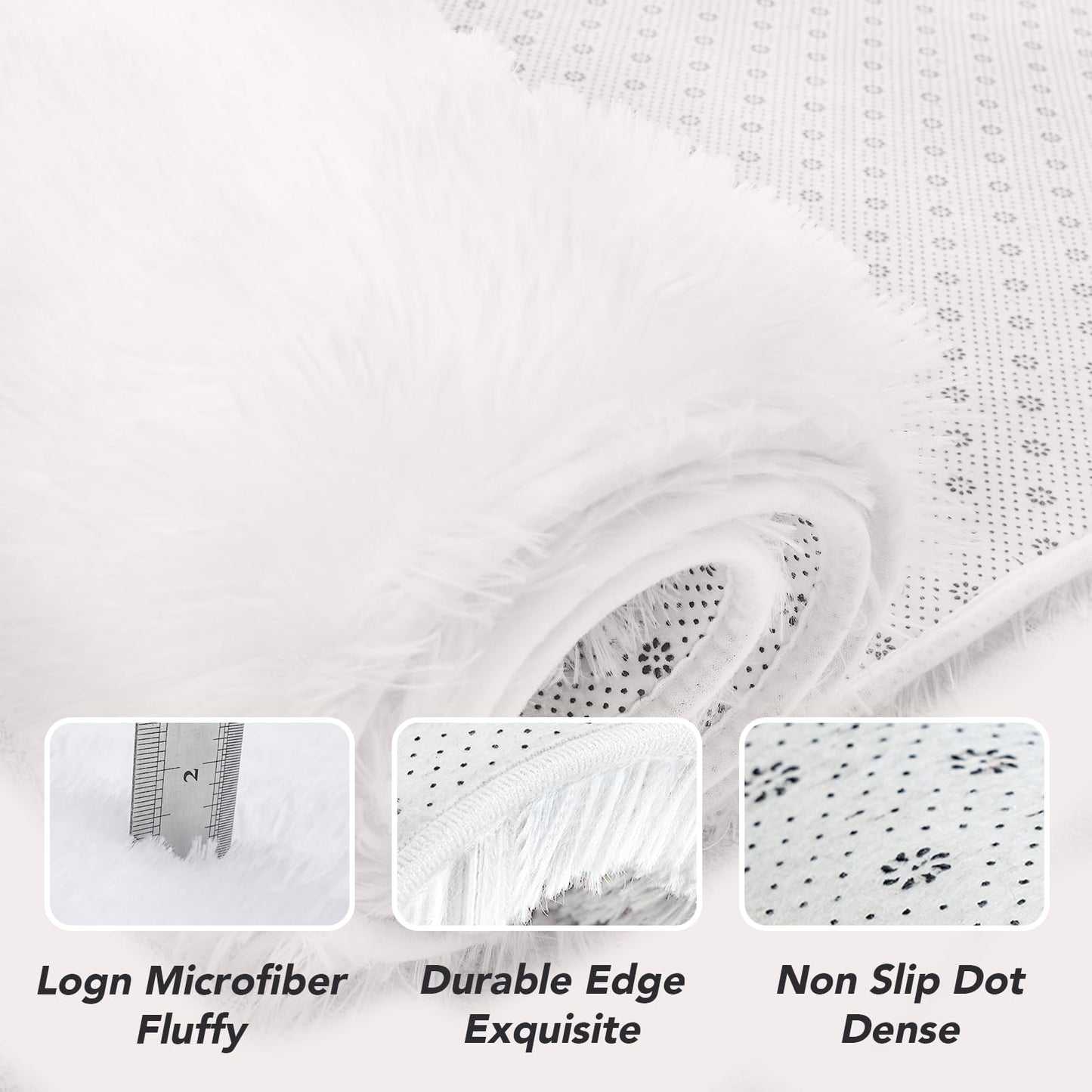Fluffyrug Large Area Rugs for Living Room: Extra Large Area Rugs 10x14 Living Room - Big White Rug (White 10x14 Feet)