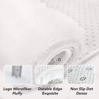 Fluffyrug Large Area Rugs for Living Room: Extra Large Area Rugs 10x14 Living Room - Big White Rug (White 10x14 Feet)