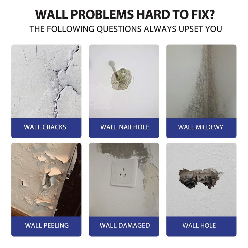 BONCART Drywall Repair Kit, Spackle Wall Repair Kit, 3 Pack Wall Mending Agent Putty, Wall Repair Paste Plaster for Wall Crack/Nail Hole, Wall Hole Filler with 2inch 4inch Wall Patch