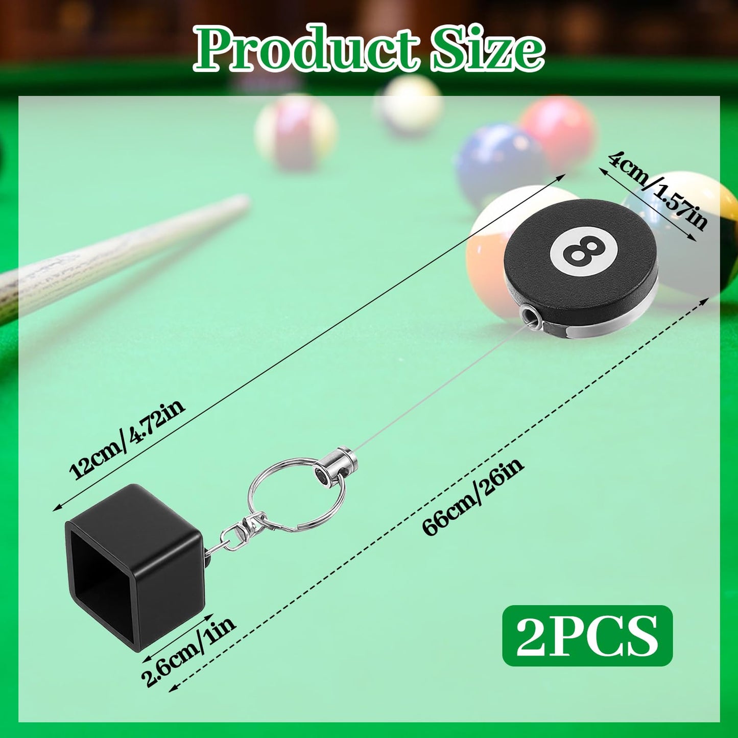 HaiFafafaing 2 Pcs Chalk Holder Pool Billiards - Retractable Cue Chalk Holder Pool with Belt Clip - Snooker Billiards Accessories