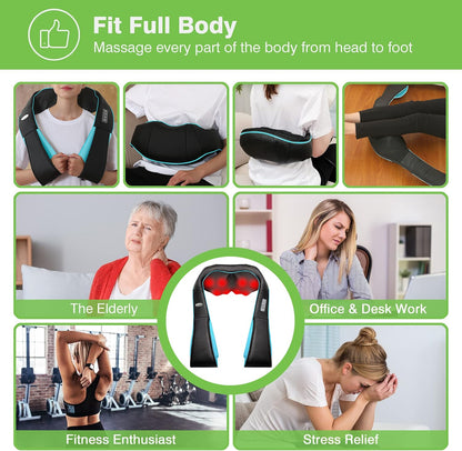 cotsoco Neck Massager,Shiatsu Shoulder and Back Massager with Heat, Electric Deep Tissue Massage Pillow for Body Muscle Pain Relief,Best Gifts Mom Dad Women Men,Home, Office Car Use
