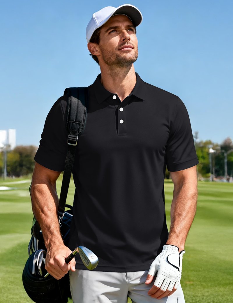 MAGCOMSEN Polo Shirts for Men Short Sleeve Performance Golf Polos Moisture Wicking Casual Collared Shirts Summer Top
