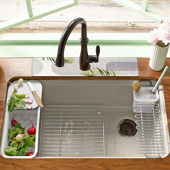 Sink Faucet Absorbing Mat, 2 Pack Drying Mat Around Faucet Sink Splash Guard